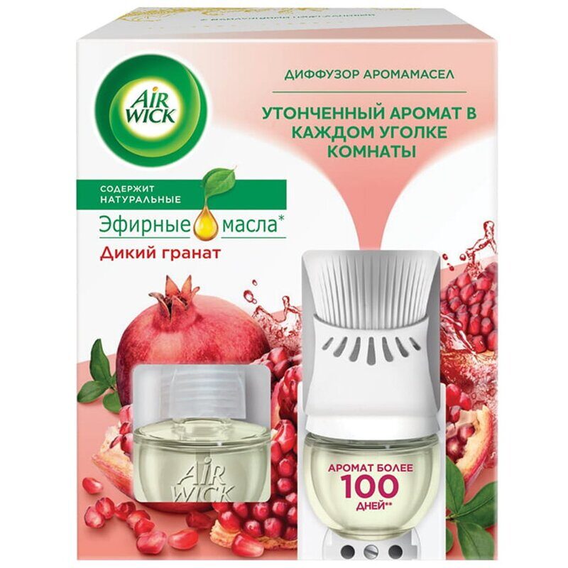Комплект диффузор аромамасел Airwick Freshmatic "Дикий гранат", со сменным баллоном, 19мл