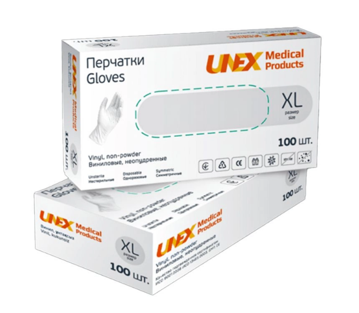 Полиэтиленовые перчатки UNEX, размер XL