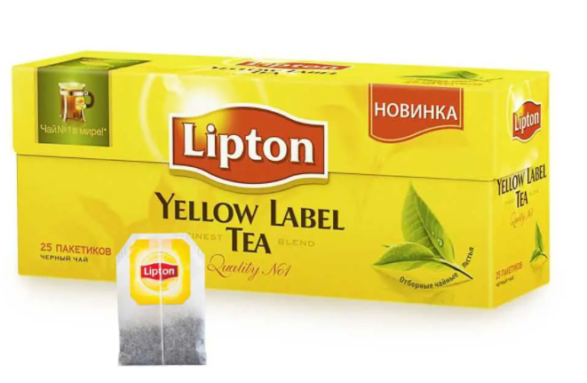 Чай Lipton "Yellow Label" черный, 25 пакетиков