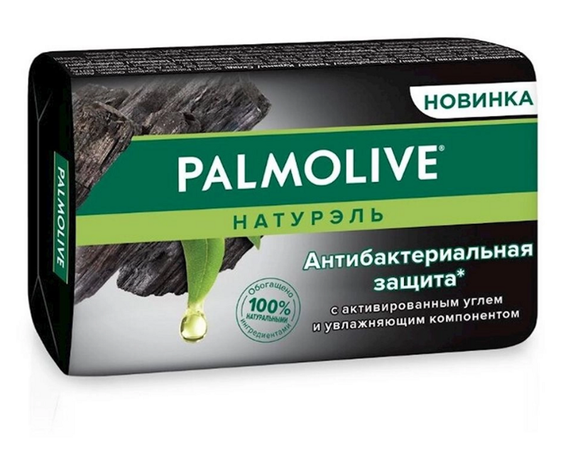 Туалетное мыло Palmolive "Антибактериальная защита c активир углем", 90гр