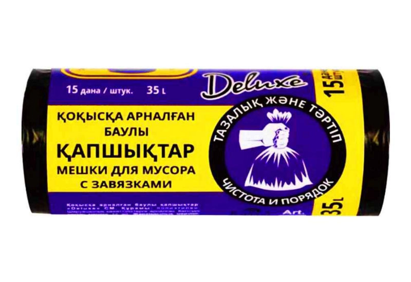 Мешки для мусора TM Deluxe с завязками, 35л, 15шт