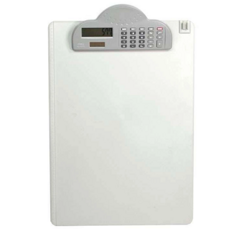 Планшет-папка пластиковая DELI, А4,  с калькулятором, белая