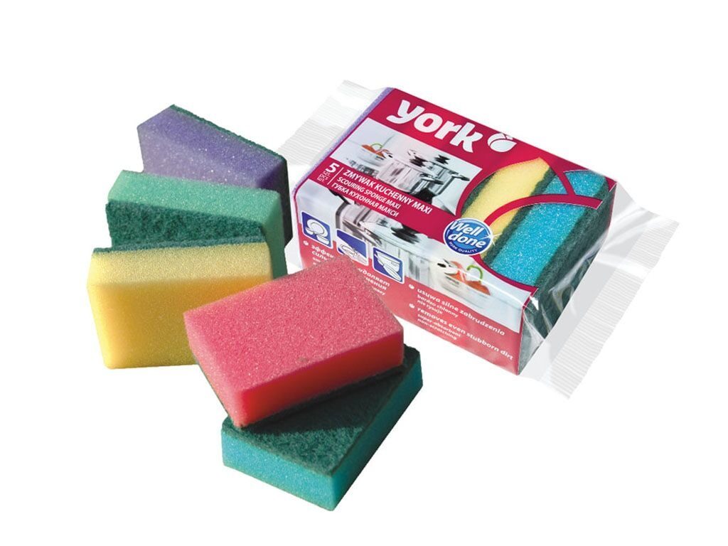 Губка для мытья посуды York "Maxi", 5 штук